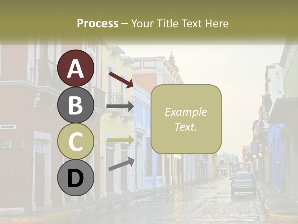 A Row Of Colorful Buildings On A City Street PowerPoint Template