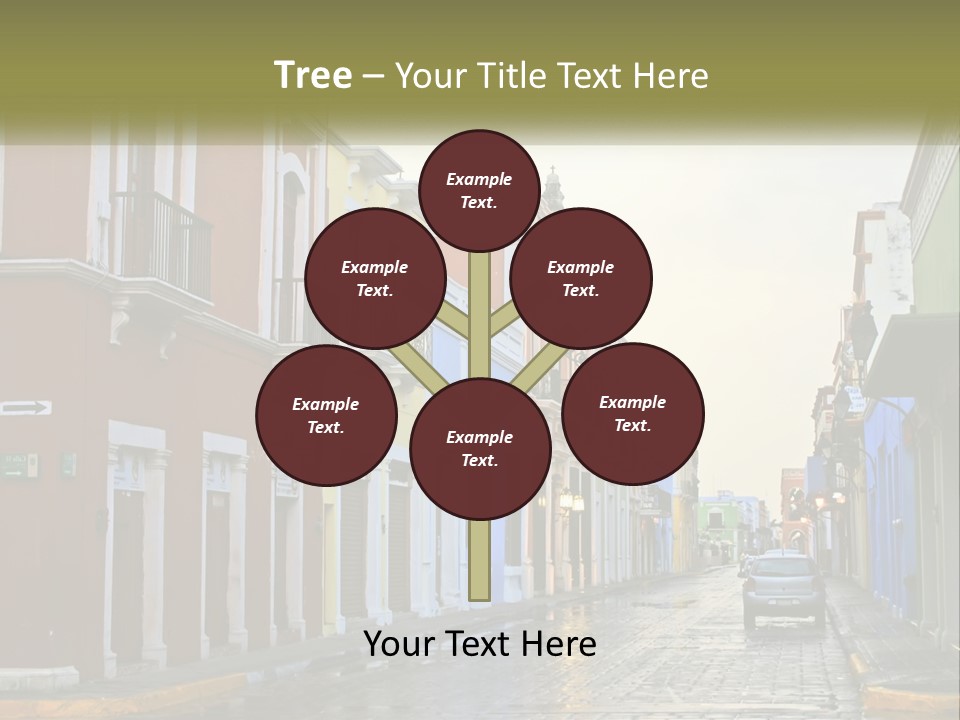 A Row Of Colorful Buildings On A City Street PowerPoint Template