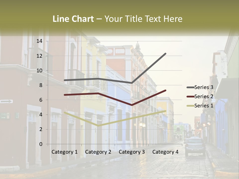 A Row Of Colorful Buildings On A City Street PowerPoint Template