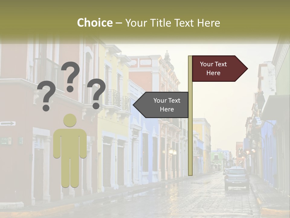 A Row Of Colorful Buildings On A City Street PowerPoint Template