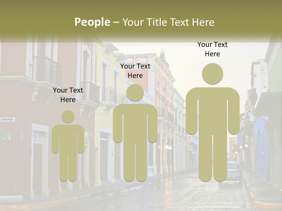 A Row Of Colorful Buildings On A City Street PowerPoint Template