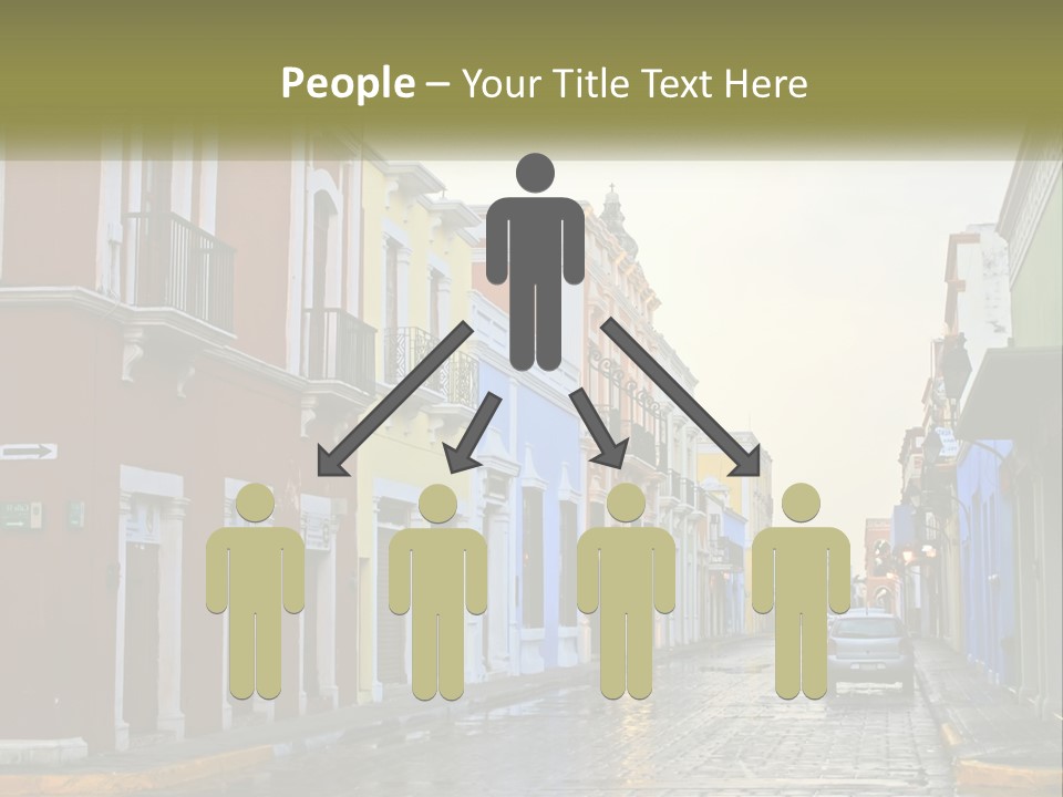 A Row Of Colorful Buildings On A City Street PowerPoint Template