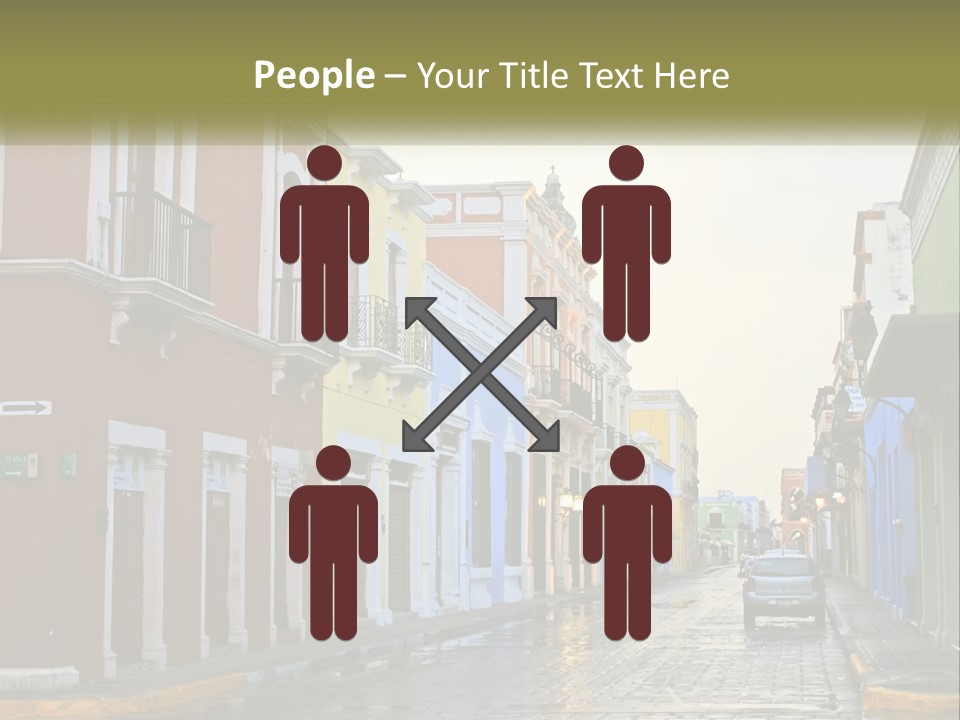 A Row Of Colorful Buildings On A City Street PowerPoint Template