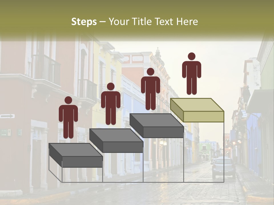 A Row Of Colorful Buildings On A City Street PowerPoint Template