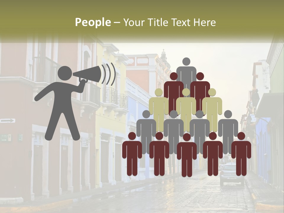 A Row Of Colorful Buildings On A City Street PowerPoint Template