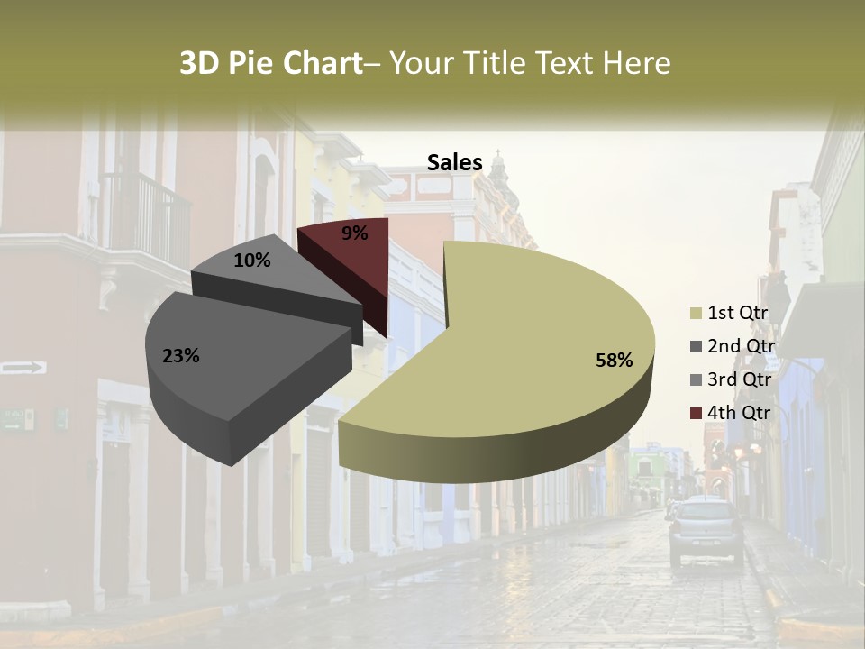 A Row Of Colorful Buildings On A City Street PowerPoint Template