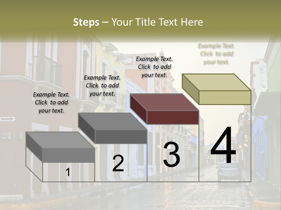 A Row Of Colorful Buildings On A City Street PowerPoint Template