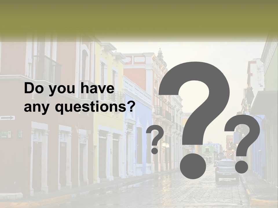 A Row Of Colorful Buildings On A City Street PowerPoint Template