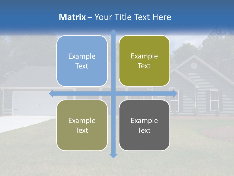 A House With A Blue Sign In Front Of It PowerPoint Template