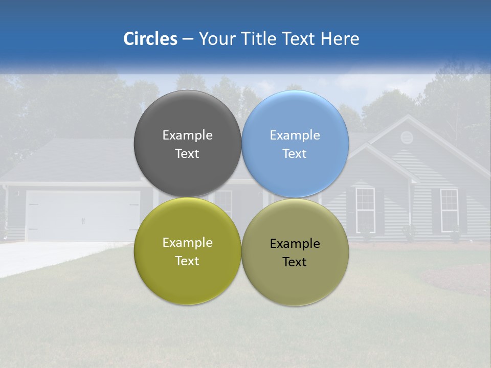 A House With A Blue Sign In Front Of It PowerPoint Template
