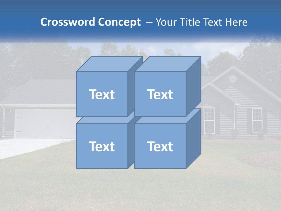 A House With A Blue Sign In Front Of It PowerPoint Template