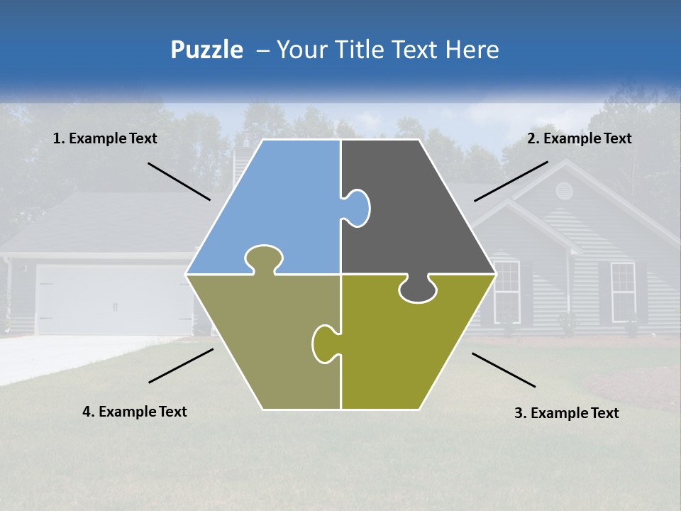 A House With A Blue Sign In Front Of It PowerPoint Template