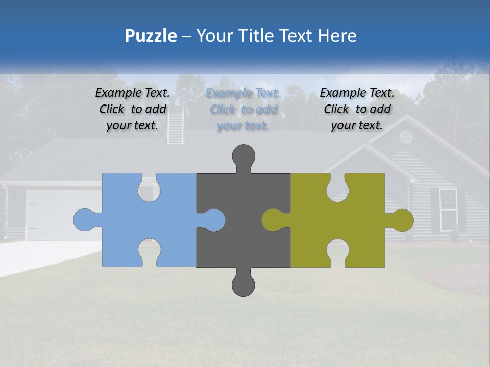 A House With A Blue Sign In Front Of It PowerPoint Template