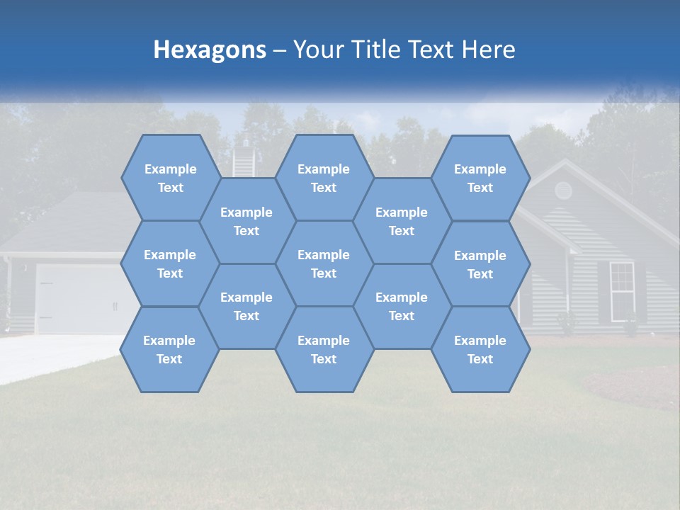 A House With A Blue Sign In Front Of It PowerPoint Template