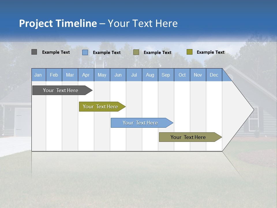 A House With A Blue Sign In Front Of It PowerPoint Template