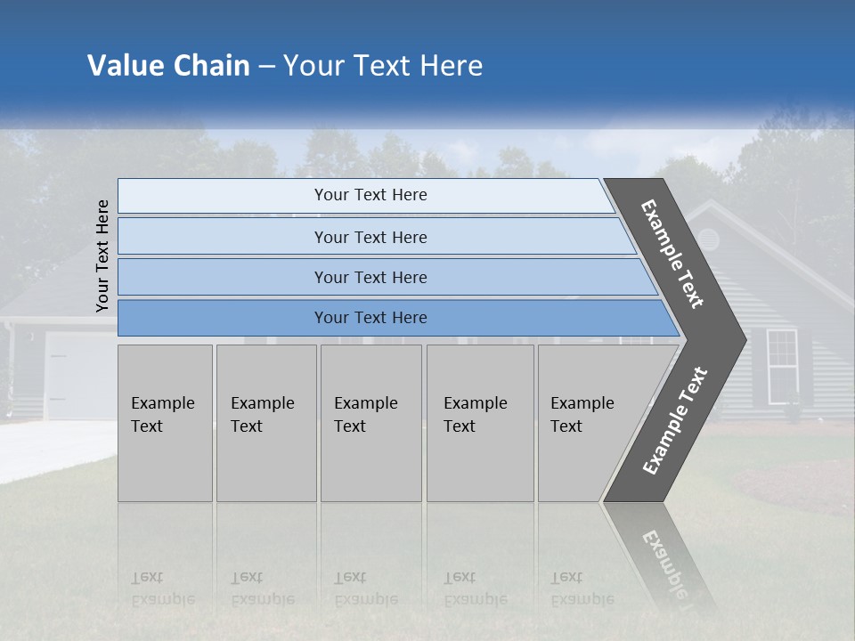 A House With A Blue Sign In Front Of It PowerPoint Template