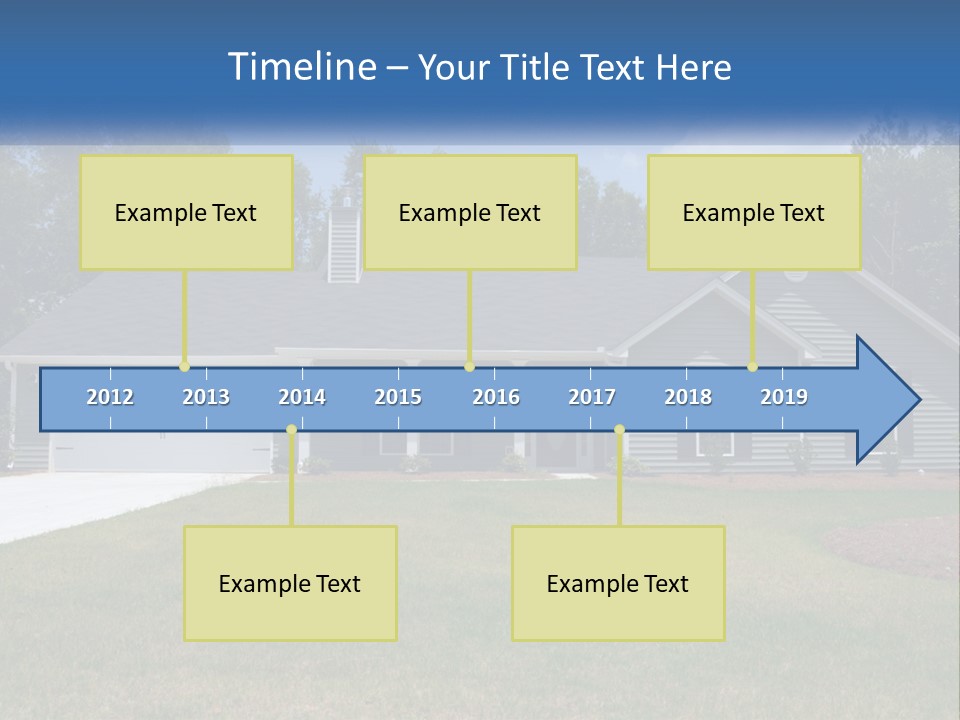 A House With A Blue Sign In Front Of It PowerPoint Template