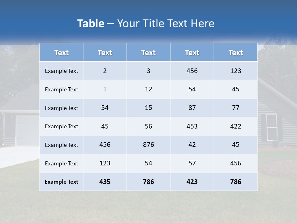 A House With A Blue Sign In Front Of It PowerPoint Template