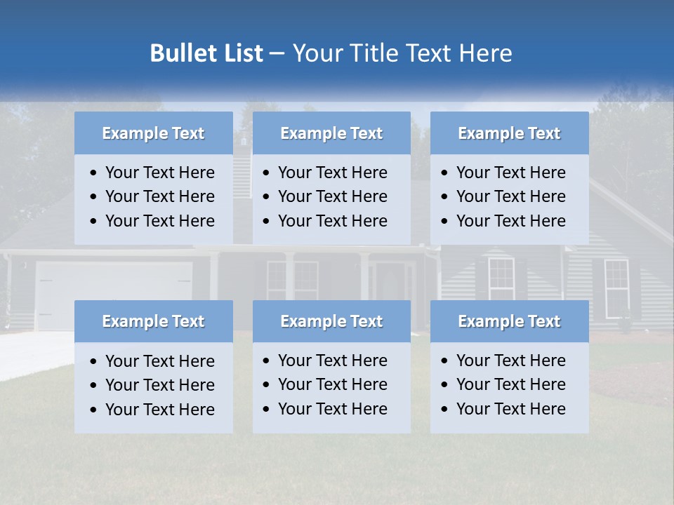 A House With A Blue Sign In Front Of It PowerPoint Template