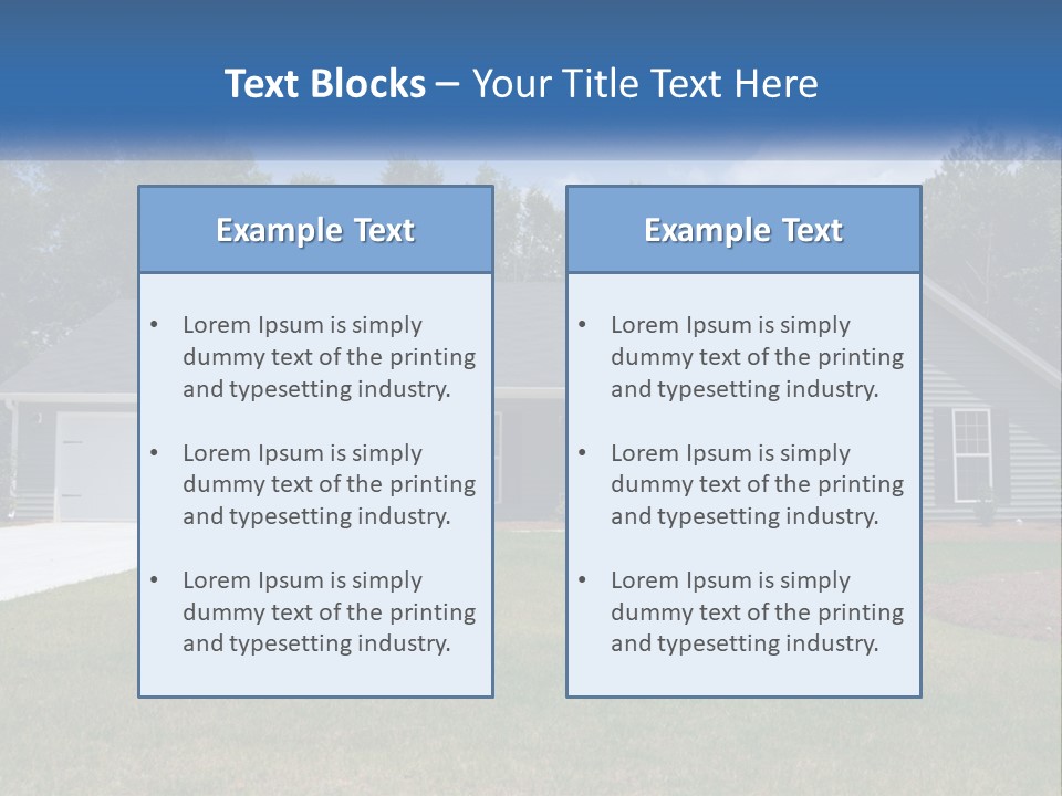A House With A Blue Sign In Front Of It PowerPoint Template