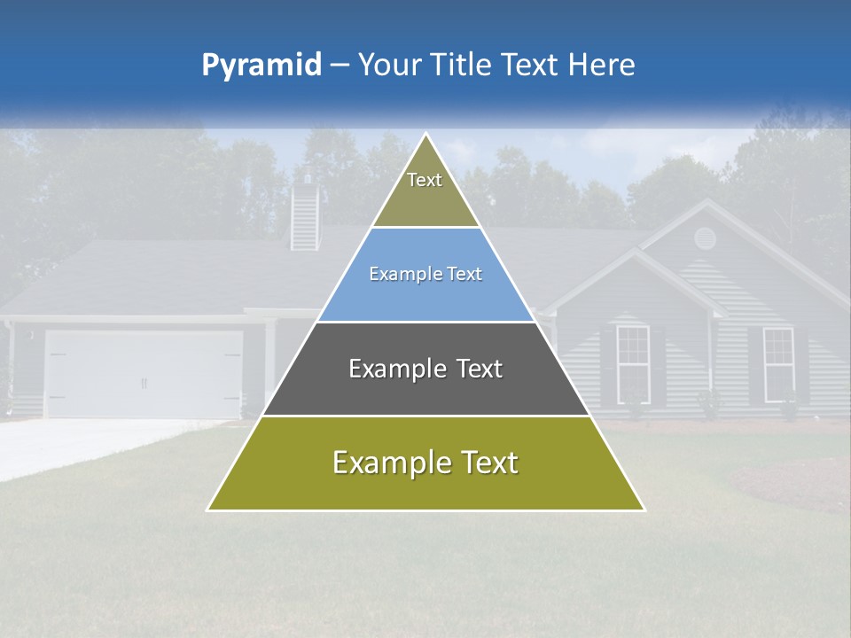 A House With A Blue Sign In Front Of It PowerPoint Template