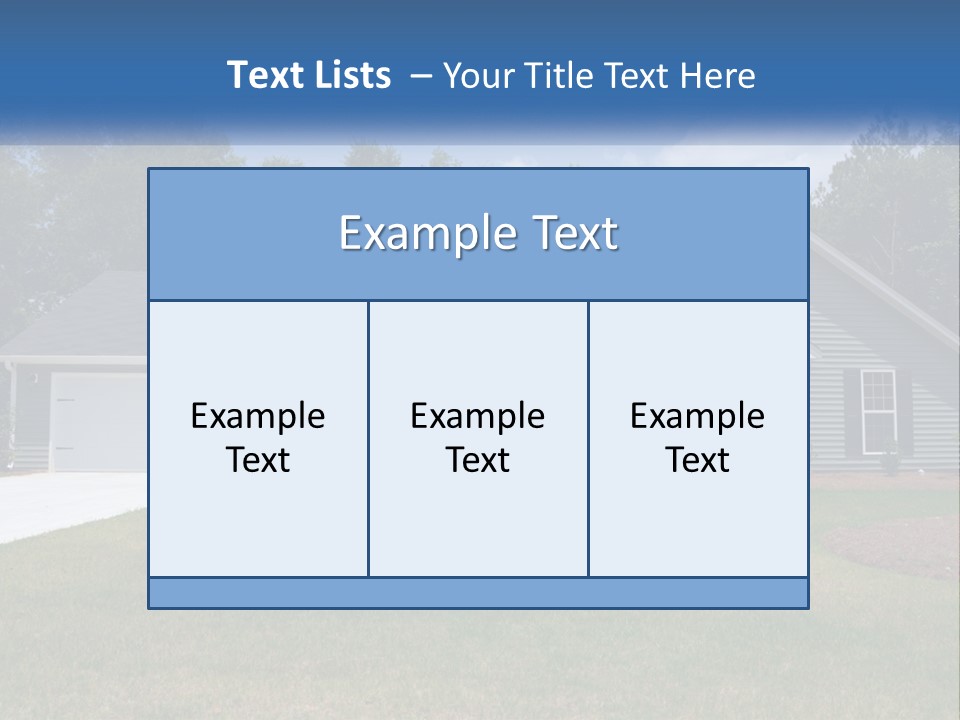 A House With A Blue Sign In Front Of It PowerPoint Template