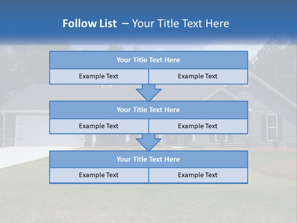 A House With A Blue Sign In Front Of It PowerPoint Template