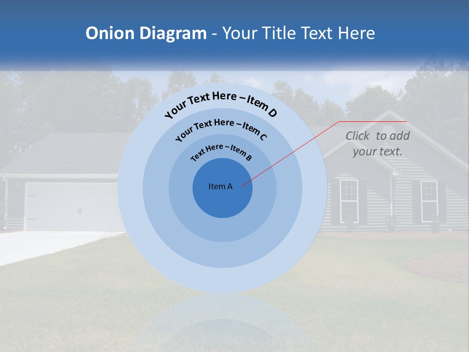 A House With A Blue Sign In Front Of It PowerPoint Template