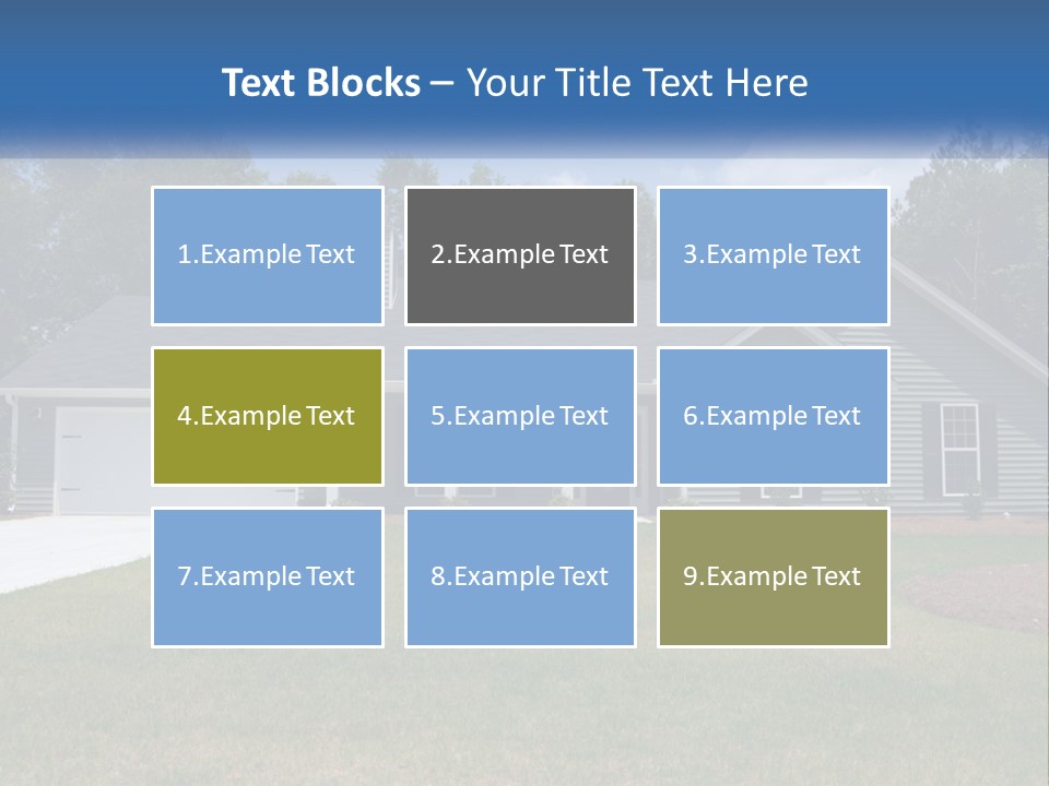 A House With A Blue Sign In Front Of It PowerPoint Template