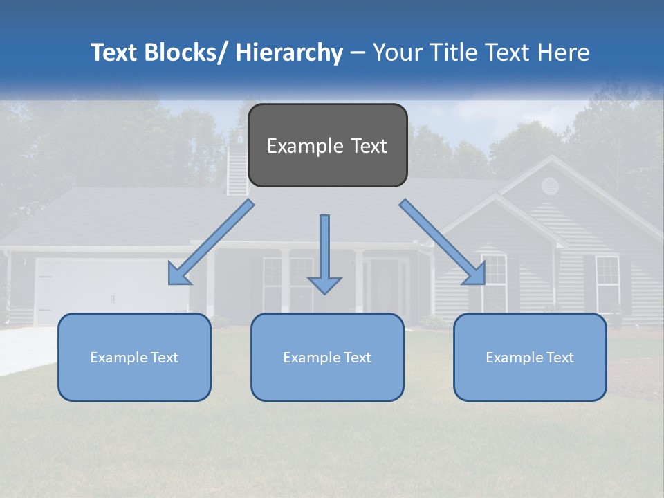 A House With A Blue Sign In Front Of It PowerPoint Template