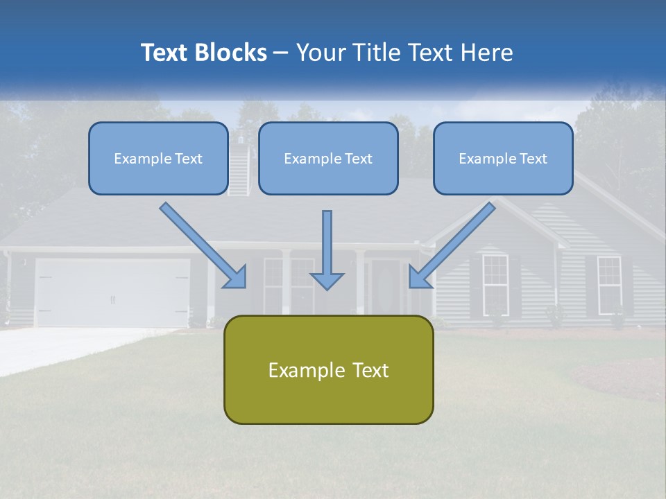 A House With A Blue Sign In Front Of It PowerPoint Template