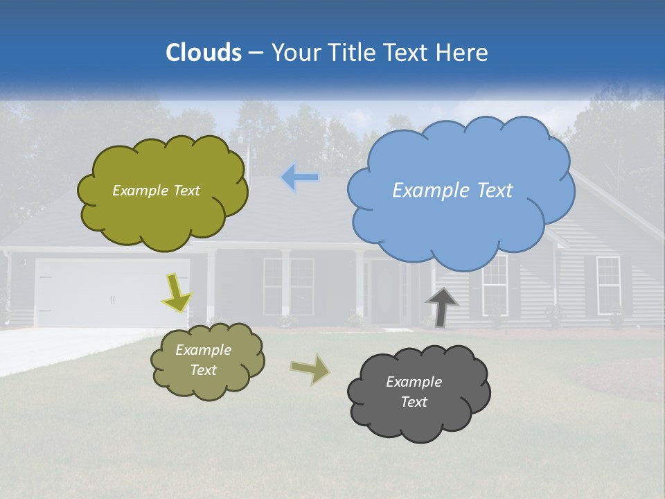 A House With A Blue Sign In Front Of It PowerPoint Template