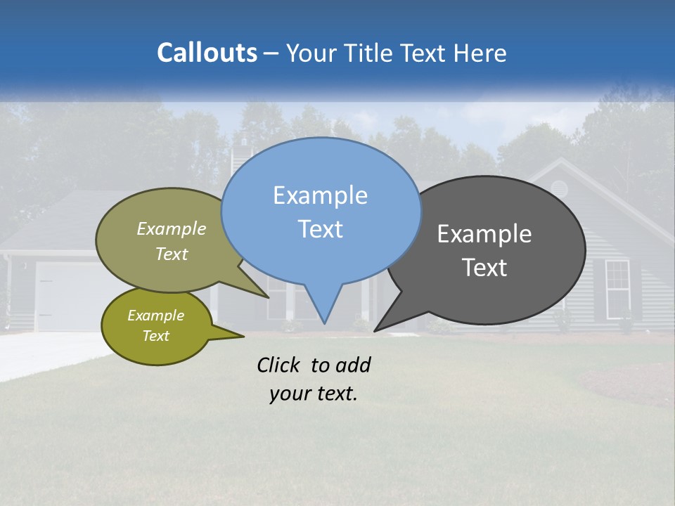 A House With A Blue Sign In Front Of It PowerPoint Template