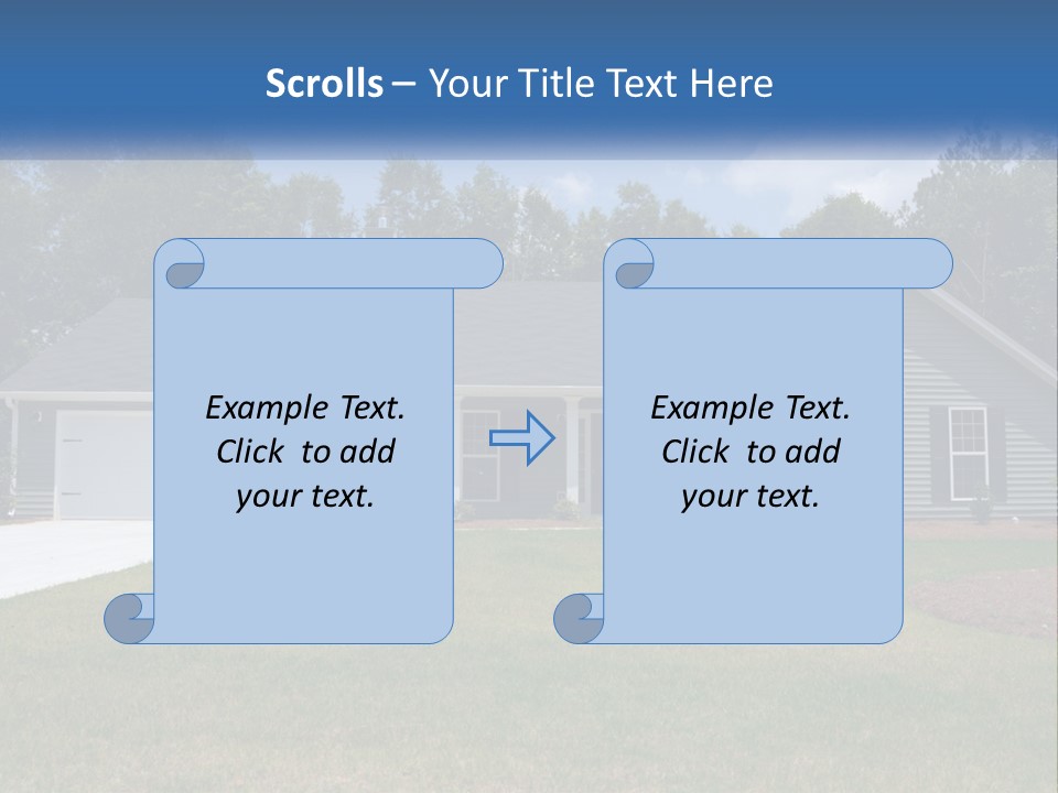 A House With A Blue Sign In Front Of It PowerPoint Template