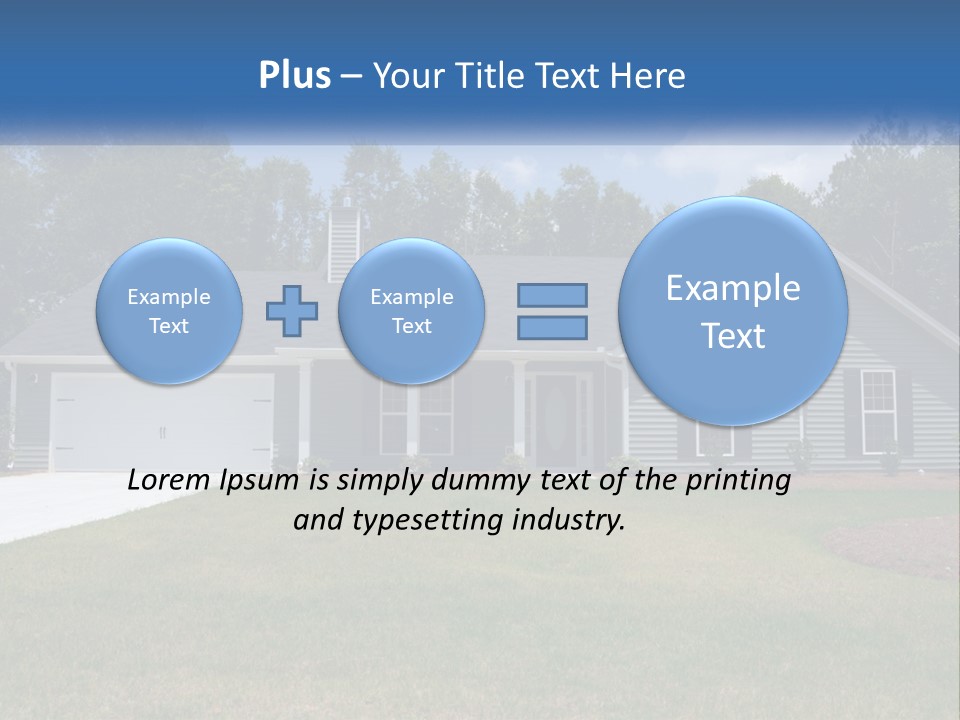A House With A Blue Sign In Front Of It PowerPoint Template