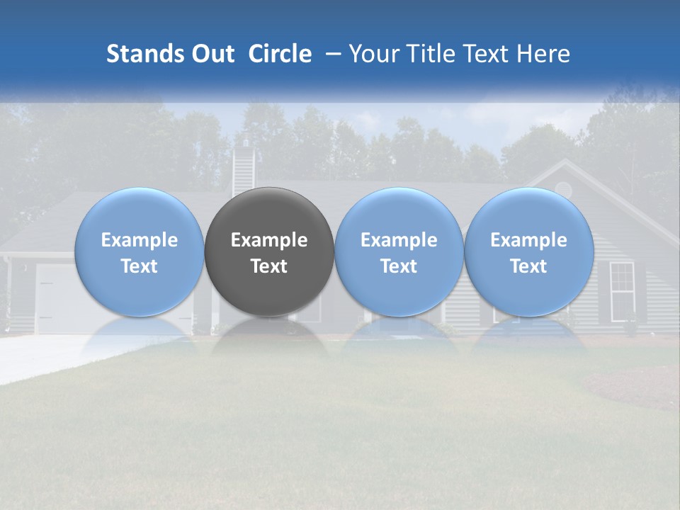 A House With A Blue Sign In Front Of It PowerPoint Template