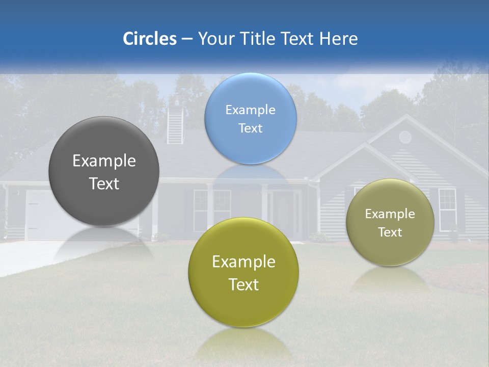 A House With A Blue Sign In Front Of It PowerPoint Template
