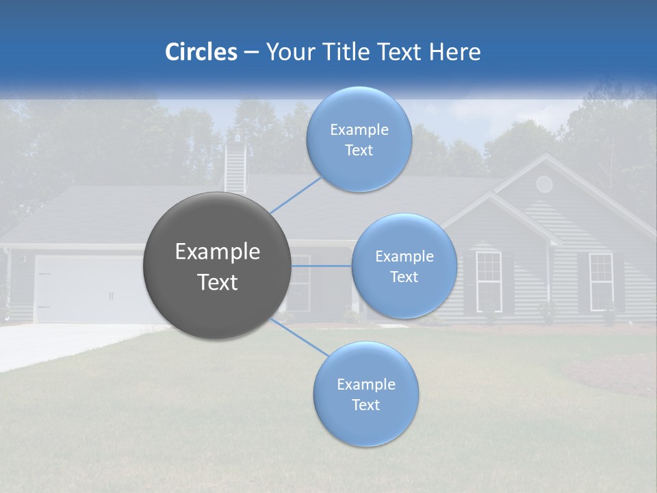 A House With A Blue Sign In Front Of It PowerPoint Template