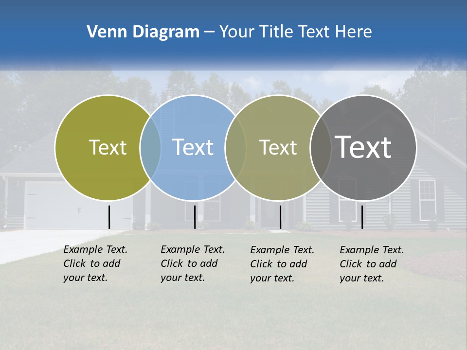 A House With A Blue Sign In Front Of It PowerPoint Template