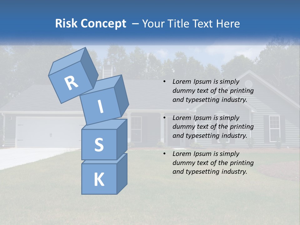 A House With A Blue Sign In Front Of It PowerPoint Template