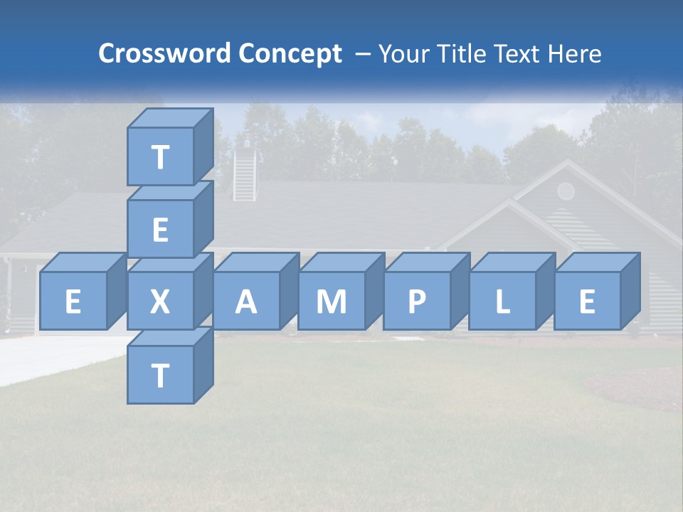 A House With A Blue Sign In Front Of It PowerPoint Template