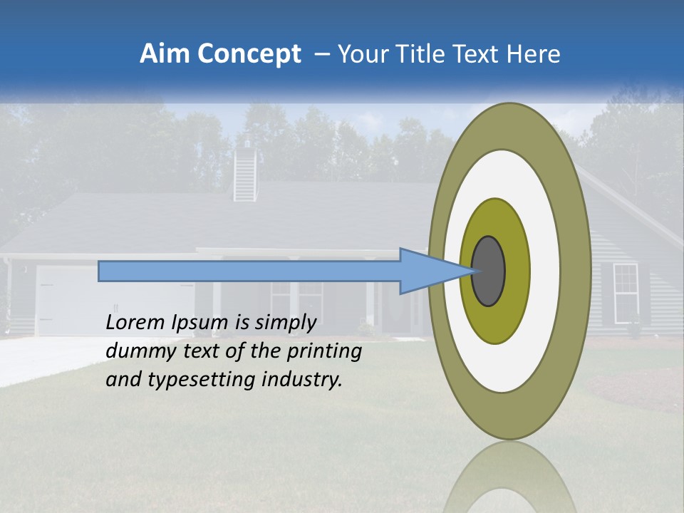 A House With A Blue Sign In Front Of It PowerPoint Template