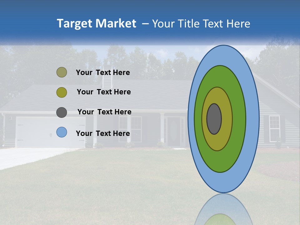 A House With A Blue Sign In Front Of It PowerPoint Template