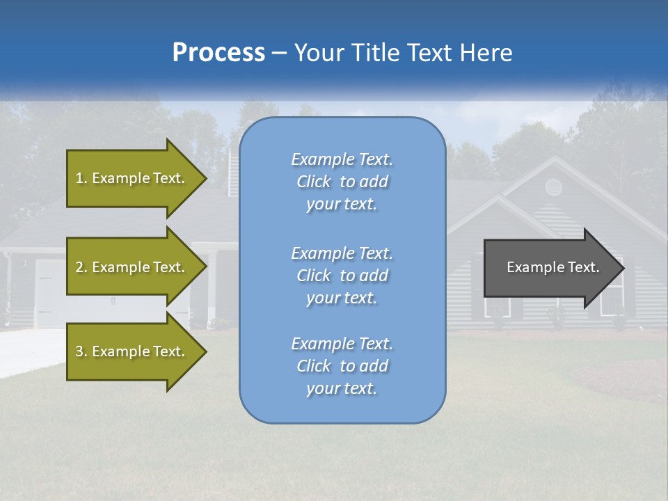 A House With A Blue Sign In Front Of It PowerPoint Template