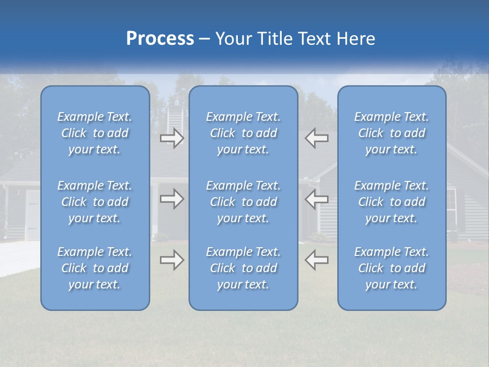 A House With A Blue Sign In Front Of It PowerPoint Template
