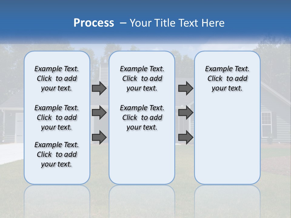 A House With A Blue Sign In Front Of It PowerPoint Template