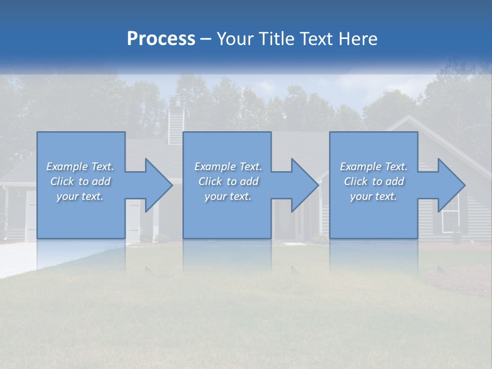 A House With A Blue Sign In Front Of It PowerPoint Template