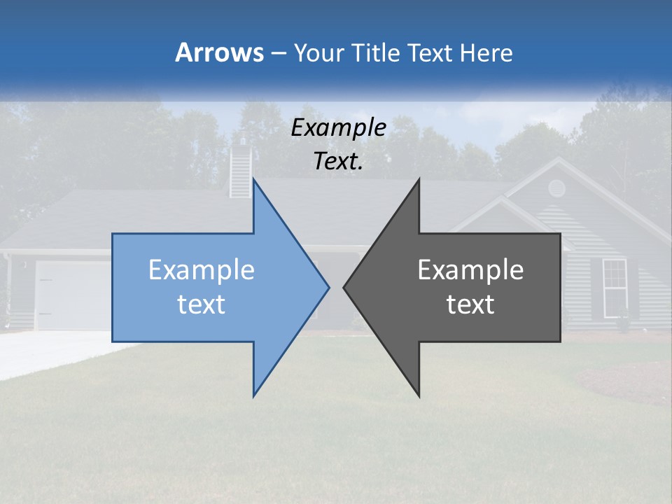 A House With A Blue Sign In Front Of It PowerPoint Template