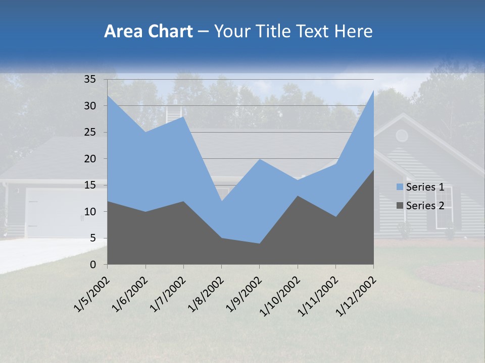 A House With A Blue Sign In Front Of It PowerPoint Template