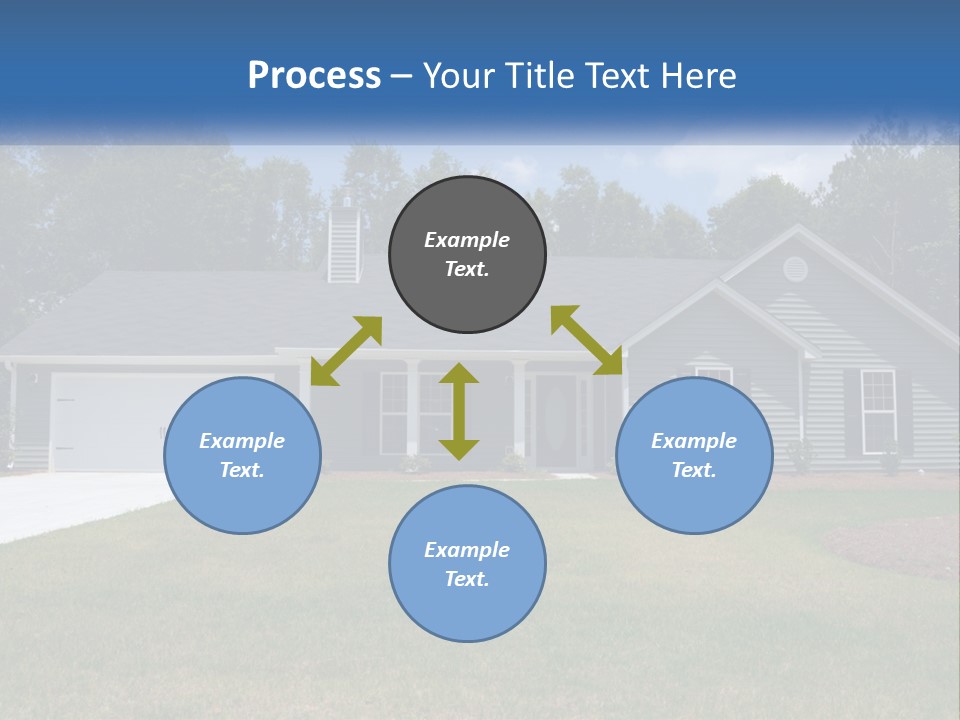A House With A Blue Sign In Front Of It PowerPoint Template
